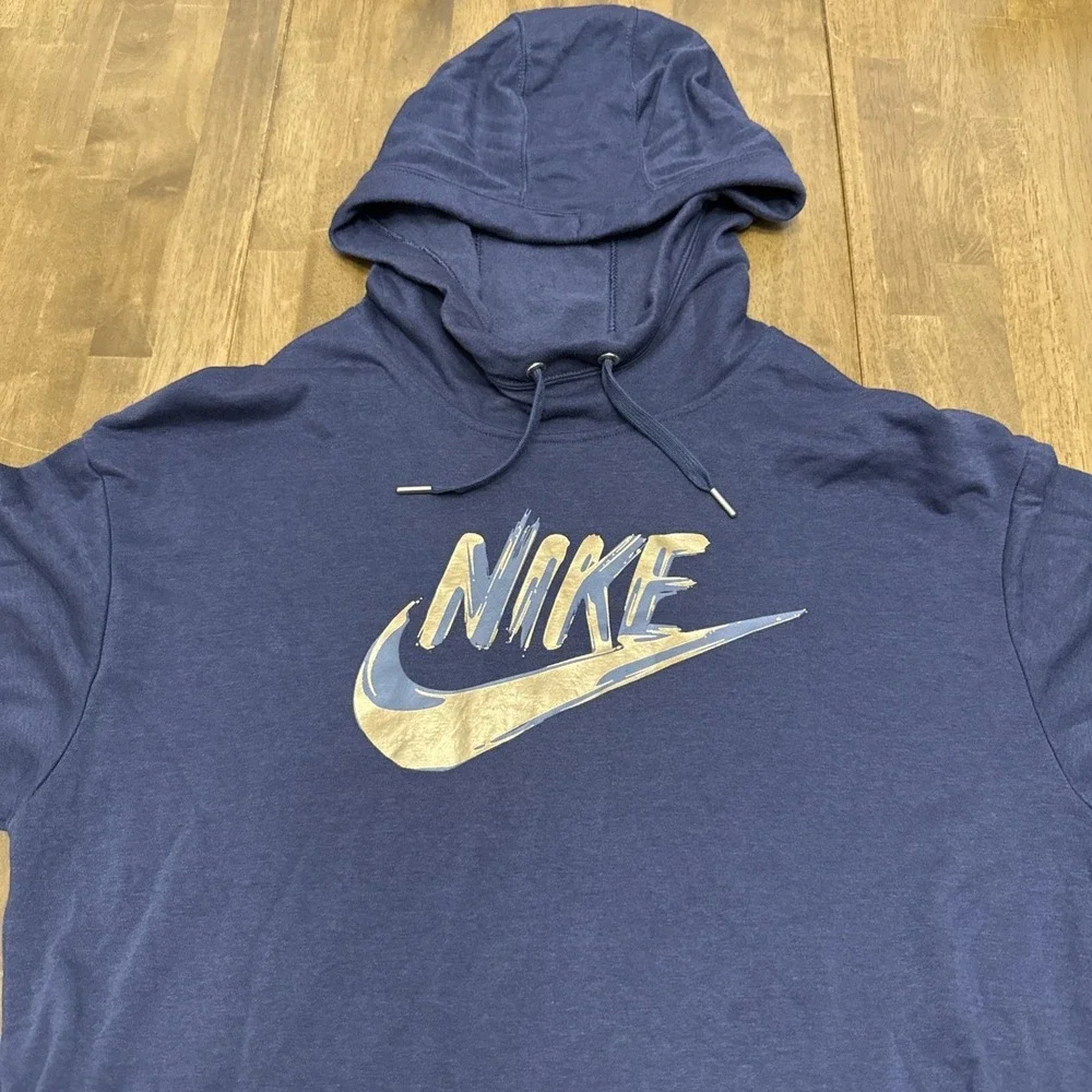 Nike hooded lounge dress women's medium metallic swoosh‎ active workout pockets